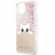 Karl Lagerfeld Liquid Glitter Peek a Boo Case - дизайнерски кейс с висока защита за iPhone 13 (прозрачен) 1