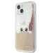 Karl Lagerfeld Liquid Glitter Peek a Boo Case - дизайнерски кейс с висока защита за iPhone 13 (прозрачен) 5