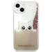 Karl Lagerfeld Liquid Glitter Peek a Boo Case - дизайнерски кейс с висока защита за iPhone 13 (прозрачен) 4