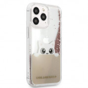 Karl Lagerfeld Liquid Glitter Peek a Boo Case - дизайнерски кейс с висока защита за iPhone 13 Pro Max (прозрачен) 3