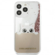Karl Lagerfeld Liquid Glitter Peek a Boo Case - дизайнерски кейс с висока защита за iPhone 13 Pro Max (прозрачен) 2