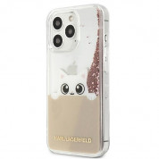 Karl Lagerfeld Liquid Glitter Peek a Boo Case - дизайнерски кейс с висока защита за iPhone 13 Pro Max (прозрачен) 1