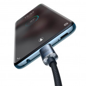 Baseus Crystal Shine USB-C to USB-C Cable 100W (CAJY000701) - здрав кабел с въжена оплетка и бързо зареждане за устройства с USB-C порт (200 см) (черен) 2