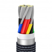 Baseus Crystal Shine USB-C to USB-C Cable 100W (CAJY000701) - здрав кабел с въжена оплетка и бързо зареждане за устройства с USB-C порт (200 см) (черен) 4