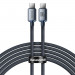 Baseus Crystal Shine USB-C to USB-C Cable 100W (CAJY000701) - здрав кабел с въжена оплетка и бързо зареждане за устройства с USB-C порт (200 см) (черен) 1