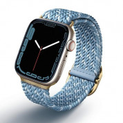 Uniq Aspen Adjustable Braided Band  - текстилна каишка за Apple Watch 38мм, 40мм, 41мм (светлосин)