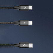 Baseus Rapid 3-in-1 USB Cable (CAJS000003) - универсален USB кабел с Lightning, microUSB и USB-C конектори (120 см) (светлосин) 11