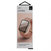 Uniq Aspen Adjustable Braided Band  - текстилна каишка за Apple Watch 38мм, 40мм, 41мм (розов) 7