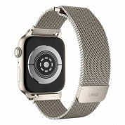 Uniq Dante Milanese Magnetic Stainless Steel Band - стоманена, неръждаема каишка за Apple Watch 42мм, 44мм, 45мм, Ultra 49мм (светлозлатист) 1