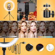 Joyroom Selfie Ring Light 10.2'' - LED лампа с трипод и държач за смартфони (черен) 7