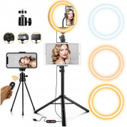 Joyroom Selfie Ring Light 10.2'' - LED лампа с трипод и държач за смартфони (черен)
