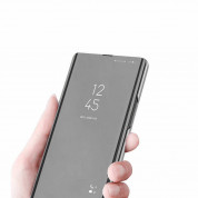 Clear View Stand Cover - кейс с поставка, през който виждате информация от дисплея за Samsung Galaxy S22 Ultra (черен) 2