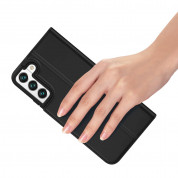 Dux Ducis Skin Pro Case - кожен калъф с поставка и отделение за кр. карти за Samsung Galaxy S22 (черен) 7