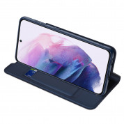 Dux Ducis Skin Pro Case - кожен калъф с поставка и отделение за кр. карти за Samsung Galaxy S22 (син) 5
