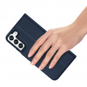 Dux Ducis Skin Pro Case - кожен калъф с поставка и отделение за кр. карти за Samsung Galaxy S22 (син) 7
