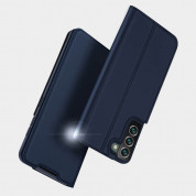 Dux Ducis Skin Pro Case - кожен калъф с поставка и отделение за кр. карти за Samsung Galaxy S22 (син) 12