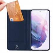 Dux Ducis Skin Pro Case - кожен калъф с поставка и отделение за кр. карти за Samsung Galaxy S22 (син) 1