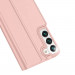 Dux Ducis Skin Pro Case - кожен калъф с поставка и отделение за кр. карти за Samsung Galaxy S22 (розов) 4