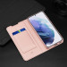 Dux Ducis Skin Pro Case - кожен калъф с поставка и отделение за кр. карти за Samsung Galaxy S22 (розов) 13