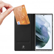 Dux Ducis Skin Pro Case - кожен калъф с поставка и отделение за кр. карти за Samsung Galaxy S22 Ultra (черен) 1