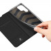Dux Ducis Skin Pro Case - кожен калъф с поставка и отделение за кр. карти за Samsung Galaxy S22 Ultra (черен) 6