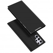 Dux Ducis Skin Pro Case - кожен калъф с поставка и отделение за кр. карти за Samsung Galaxy S22 Ultra (черен)