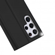 Dux Ducis Skin Pro Case - кожен калъф с поставка и отделение за кр. карти за Samsung Galaxy S22 Ultra (черен) 2