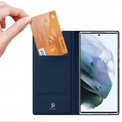 Dux Ducis Skin Pro Case - кожен калъф с поставка и отделение за кр. карти за Samsung Galaxy S22 Ultra (син) 1