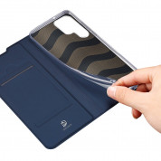 Dux Ducis Skin Pro Case - кожен калъф с поставка и отделение за кр. карти за Samsung Galaxy S22 Ultra (син) 5