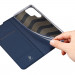 Dux Ducis Skin Pro Case - кожен калъф с поставка и отделение за кр. карти за Samsung Galaxy S22 Ultra (син) 6