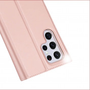 Dux Ducis Skin Pro Case - кожен калъф с поставка и отделение за кр. карти за Samsung Galaxy S22 Ultra (розов) 2