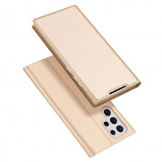 Dux Ducis Skin Pro Case - кожен калъф с поставка и отделение за кр. карти за Samsung Galaxy S22 Ultra (златист)