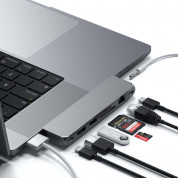 Satechi USB-C Pro Hub Max - мултифункционален хъб за свързване на допълнителна периферия за MacBook Pro (тъмносив) 3