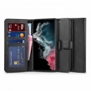Tech-Protect Wallet Leather Flip Case - кожен калъф, тип портфейл за Samsung Galaxy S22 Ultra (черен)