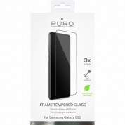 Puro Frame 3D Glass Full Screen Curved Tempered Glass for Samsung Galaxy S22 (black-clear) 1