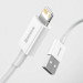 Baseus Superior Lightning USB Cable (CALYS-A02) - USB кабел за Apple устройства с Lightning порт (100 см) (бял) 10