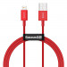 Baseus Superior Lightning USB Cable (CALYS-A09) - USB кабел за Apple устройства с Lightning порт (100 см) (червен) 1