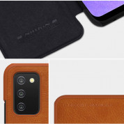 Nillkin Qin Leather Flip Case - кожен калъф, тип портфейл за Samsung Galaxy A03s (черен) 9