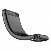 Carbon Flexible TPU Case  - тънък силиконов (TPU) калъф за Samsung Galaxy A03s (черен) 4