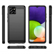 Carbon Flexible TPU Case  - тънък силиконов (TPU) калъф за Samsung Galaxy A03s (черен) 5