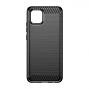 Carbon Flexible TPU Case  - тънък силиконов (TPU) калъф за Samsung Galaxy A03s (черен) 2