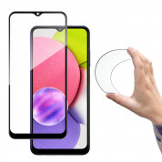 Wozinsky Full Cover Hybrid Flexi Glass Screen Protector - хибридно защитно покритие за целия дисплей на Samsung Galaxy A03s (черен-прозрачен)