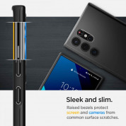 Spigen Thin Fit Case - качествен тънък матиран кейс за Samsung Galaxy S22 Ultra (черен) 12