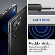 Spigen Thin Fit Case - качествен тънък матиран кейс за Samsung Galaxy S22 Ultra (черен) 13