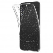 Spigen Liquid Crystal Glitter Case - тънък качествен силиконов (TPU) калъф за Samsung Galaxy S22 (прозрачен)  4