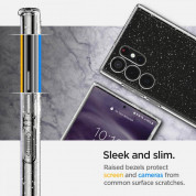 Spigen Liquid Crystal Glitter Case - тънък качествен силиконов (TPU) калъф за Samsung Galaxy S22 Ultra (прозрачен)  10