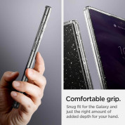 Spigen Liquid Crystal Glitter Case - тънък качествен силиконов (TPU) калъф за Samsung Galaxy S22 Ultra (прозрачен)  9