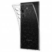 Spigen Liquid Crystal Glitter Case - тънък качествен силиконов (TPU) калъф за Samsung Galaxy S22 Ultra (прозрачен)  5
