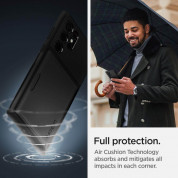 Spigen Slim Armor CS Case - хибриден кейс с отделение за кр. карти и най-висока степен на защита за Samsung Galaxy S22 Ultra (черен) 12