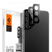 Spigen Optik Lens Protector - 2 броя предпазни стъклени протектори за камерата на Samsung Galaxy S22, Galaxy S22 Plus (черен)